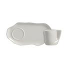 Jogo 2 pçs lanche xícara 200ml bandeja cristalina scalla