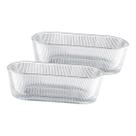 Jogo 2 Petisqueira Cristal Travessa Oval Petiscos Mesa Posta Churrasco Festa Frios Servir Amendoim