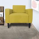 Jogo 2 Poltronas Estofadas Para Escritório Leticia Slim Suede Mostarda - LM DECOR
