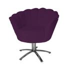 Jogo 2 Poltronas Para Sala Comercial Base Giratória de Metal Pétala Veludo Roxo - LM DECOR Jogo 2 Poltronas Para Sala Comercial Base Giratória de Metal Pétala Veludo Roxo - LM DECOR