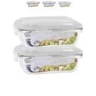 Jogo 2 Potes de Vidro Hermético Marmita Fit Tampa 370ml Jogo 2 Potes de Vidro Hermético Marmita Fit Tampa 370ml