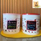 Jogo 2 Potes Plástico 6 Litros 5kg Estampado Arroz e Açúcar Linha Color Pedreira Utilidades