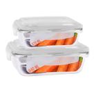 Jogo 2 Potes Vidro Retangula 2 Tamanhos 370ml+640ml Marmita Jogo 2 Potes Vidro Retangula 2 Tamanhos 370ml+640ml Marmita