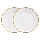 Jogo 2 Prato de Sobremesa Branco de Vidro Opaline Borda Filete Dourado 19cm Haüskraft Jogo 2 Prato de Sobremesa Branco de Vidro Opaline Borda Filete Dourado 19cm Haüskraft