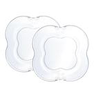 Jogo 2 Prato De Sobremesa De Vidro Butterfly Borboleta Transparente Wolff 17cm