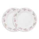 Jogo 2 Prato De Sobremesa De Vidro Flowers Pink 20cm Em Casa Tem
