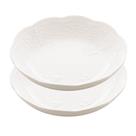 Jogo 2 Prato Fundo Branco de Porcelana New Bone Butterfly Flower Flores 21cm Lyor