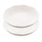 Jogo 2 Prato Fundo Branco De Porcelana New Bone Butterfly Flower Flores 21cm Lyor