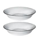 Jogo 2 Prato Fundo De Vidro Acquamarine Transparente 19,5cm Class Home
