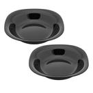 Jogo 2 Prato Fundo De Vidro Opalino Preto para Massas Risoto 21cm Quadrado Resistente Em Casa Tem