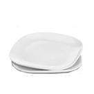 Jogo 2 Prato Raso Branco Quadrado Square 25,5cm Vidro Opalino Jantar Em Casa Tem