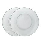 Jogo 2 Prato Raso De Vidro Gema Plus Transparente 25cm Class Home