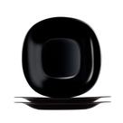 Jogo 2 Prato Raso Preto Quadrado Square 26cm Vidro Opalino Em Casa Tem
