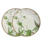 Jogo 2 Pratos de Sobremesa Tropical Leaves Cerâmica Off White Alleanza Jogo 2 Pratos de Sobremesa Tropical Leaves Cerâmica Off White Alleanza