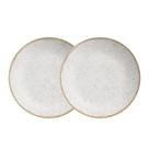 Jogo 2 Pratos Raso Coup Organic Cor Bege Cerâmica 29cm Alleanza