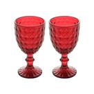 Jogo 2 Taça De Vidro água Suco Roman Vermelho Wollf 345ml