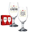 Jogo 2 Taças Cerveja Vidro Casal Namorados Copo Chopp 330ml - Brasfoot