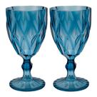 Jogo 2 Taças de Acrílico Azul Diamond Diamante Festa Piscina Plástico 330ml Lyor