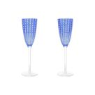 Jogo 2 Taças de Champanhe Espumante de Vidro Orquídea Azul 200ml Wolff