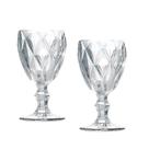 Jogo 2 Taças de Vidro Cor Transparente Diamante Clear p/ Água Vinho Class Home 240ml