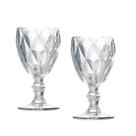 Jogo 2 Taças de Vidro Cor Transparente Diamante Clear p/ Água Vinho Class Home 240ml