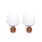 Jogo 2 Taças para Gin de Cristal e Madeira Acácia 640ml 23108 Mart