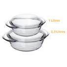 Jogo 2 Terrina 1L e 2,3L Forma Vidro Base + Tampa Marinex Jogo 2 Terrina 1L e 2,3L Forma Vidro Base + Tampa Marinex
