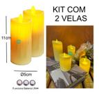 Jogo 2 Velas De Led Eletrônica Grande Chama Viva Oscilante Jogo 2 Velas De Led Eletrônica Grande Chama Viva Oscilante