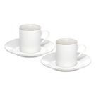 Jogo 2 Xícara de Café Porcelana Borda Dourada com Pires Royal Premium 90ml Haüskraft Jogo 2 Xícara de Café Porcelana Borda Dourada com Pires Royal Premium 90ml Haüskraft