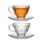 Jogo 2 Xícara de Chá Vidro Transparente com Pires Bohemia Café Relevo 220ml Em Casa Tem Jogo 2 Xícara de Chá Vidro Transparente com Pires Bohemia Café Relevo 220ml Em Casa Tem