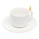 Jogo 2 xícaras 190 ml para chá de cerâmica branco com pires Colibri Wolff - 17929