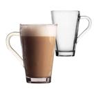 Jogo 2 Xícaras Caneca De Vidro Transparente Com Alça 350ml