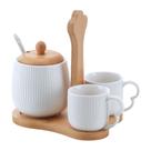 Jogo 2 Xícaras com Açucareiro e Suporte em Bambu Oásis 90ml - Haüskraft