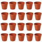Jogo 20 Mini Vaso Suculenta Vasinho MARROM Plástico 150ml Cultivo Mudas Mini Planta Cactos Decoração