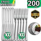 Jogo 200 Peças Garfo e Faca Inox Talheres Resistentes para Refeições Eventos e Cozinha