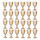 Jogo 24 Copo Taça 330ML Elegante Diamante Ambar Bico de Jaca