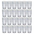 Jogo 24 Copos Alto Vidro Modelo Diamante 370ML Resistentes