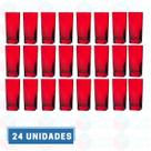 Jogo 24 Copos Vidro Bali Quadrado Luxo 320ml Vermelho Jogo 24 Copos Vidro Bali Quadrado Luxo 320ml Vermelho