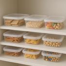 Jogo 24 Potes Retangulares Transparente 1 Litro Com Tampa Alimentos Salada Grãos Microondas Freezer