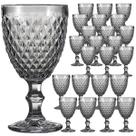 Jogo 24 Taças de Vidro Luxo Agata Cinza 340ml Vinho Água Drinks Grosso Resistente Ametista Jogo 24 Taças de Vidro Luxo Agata Cinza 340ml Vinho Água Drinks Grosso Resistente Ametista