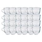 Jogo 24 Xicaras Chique Vidro Liso 150ML Ideal Cha Cafe Resistente Jogo 24 Xicaras Chique Vidro Liso 150ML Ideal Cha Cafe Resistente