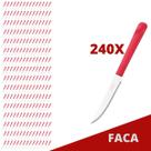 Jogo 240 Facas Vermelho Luna Plástico e Inox Mesa Posta