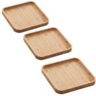 Jogo 3 Bandejas de Bambu Square para servir 17x17x1,5cm
