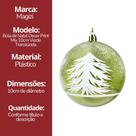 Jogo 3 Bolas Natal Verde Decorada Translúcida Pinheiro Nevado 10cm - Magizi Jogo 3 Bolas Natal Verde Decorada Translúcida Pinheiro Nevado 10cm - Magizi