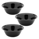 Jogo 3 Bowl Preto de Vidro Opalino Mini Tigela 12cm Sobremesa Molhos Porções Cereal Em Casa Tem