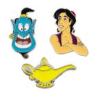 Jogo 3 Broches Alladin Gênio Lâmpada Botton - Disney