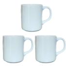 Jogo 3 canecas 300ml - Kit Porcelana branca