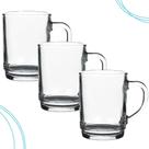 Jogo 3 Canecas/xicaras Vidro Clear Café Capuccino 250ml - Lehavi