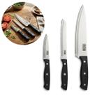 Jogo 3 Facas Inox Chef Utilitária Legumes Carne Pão Multiuso