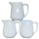 Jogo 3 Jarras 200ml Master Cheff p/ molhos, caldas, temperos - Kit Porcelana Branca